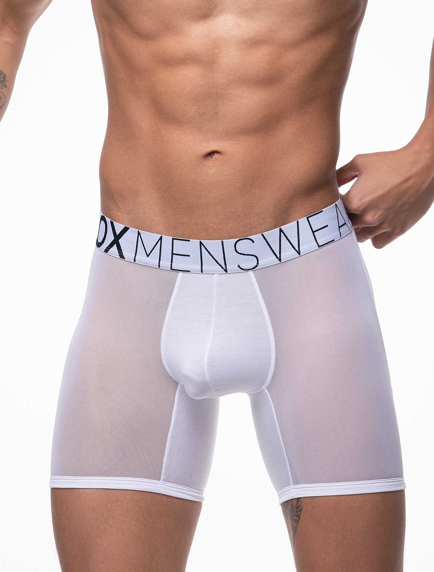 King Fit Mesh Panel - Transparent Crotch: White - boxmenswear - {{variant_title}}