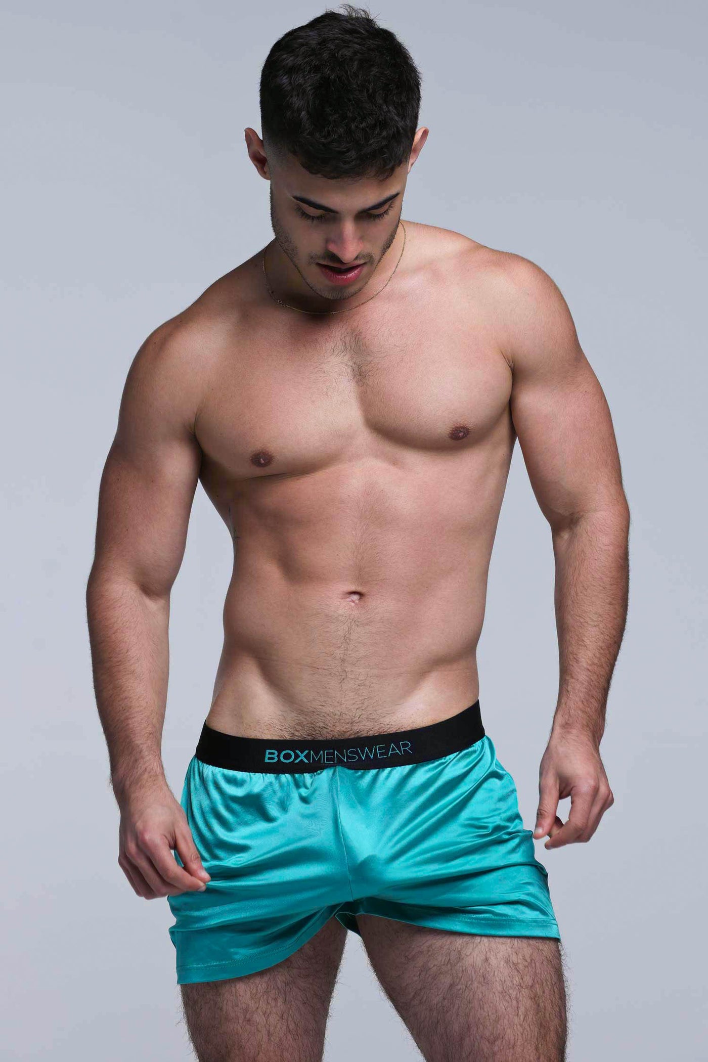Satin Boxers - Deep Aqua - boxmenswear - {{variant_title}}
