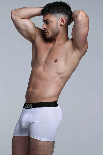 Metallic Modal Boxers - White & Silver - boxmenswear - {{variant_title}}