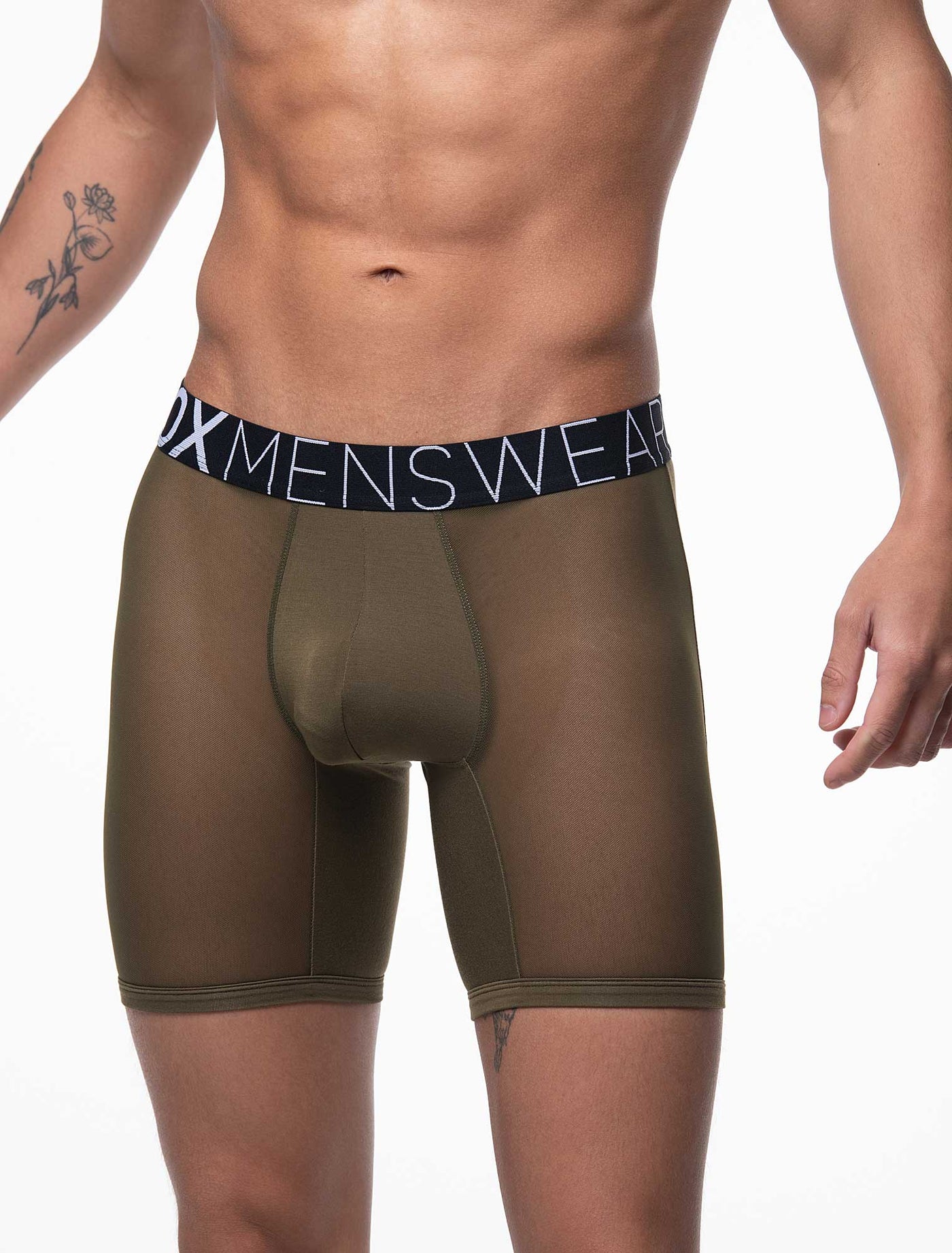 King Fit Mesh Panel - Transparent Crotch: Olive Green - boxmenswear - {{variant_title}}