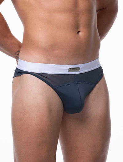 Mens Curved Mesh Thongs - Navy - boxmenswear - {{variant_title}}