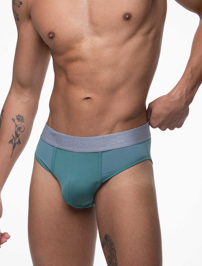 Mesh Panel Briefs - Riviera Teal - boxmenswear - {{variant_title}}