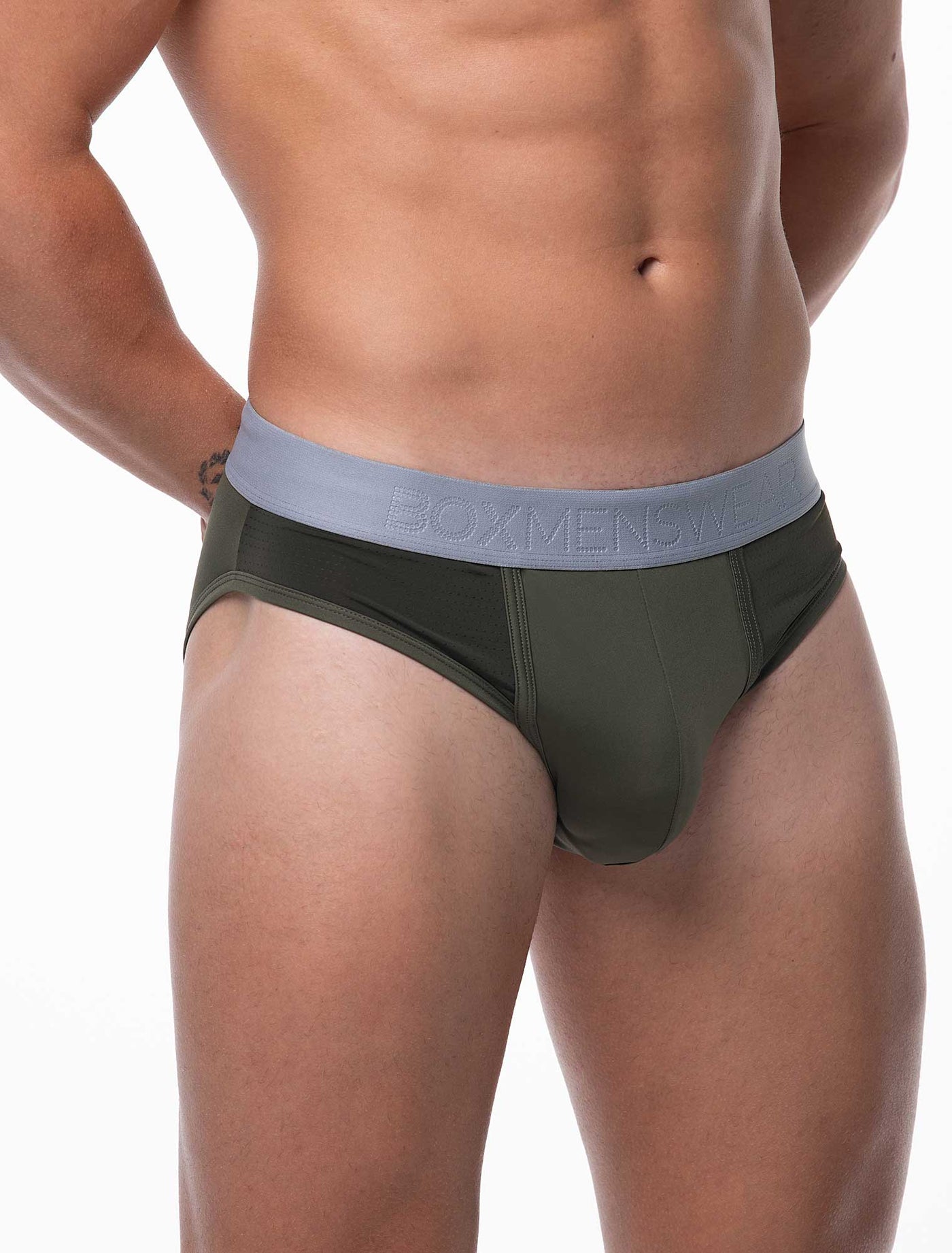 Mesh Panel Briefs - Château Green - boxmenswear - {{variant_title}}