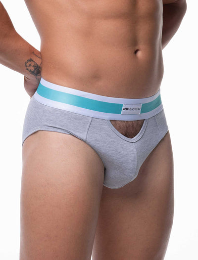 Mens Cut-Out Briefs - Grey - boxmenswear - {{variant_title}}