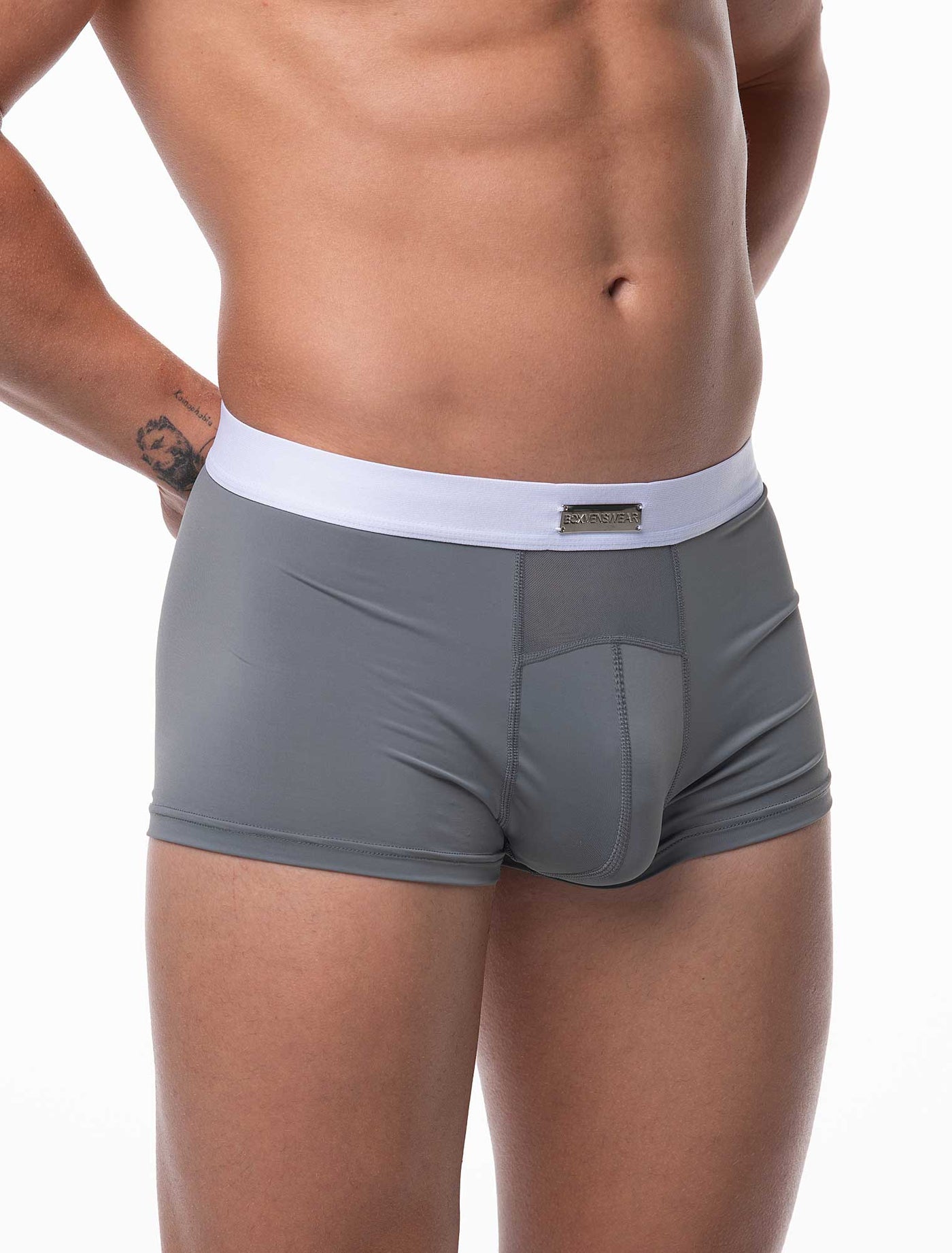 Mens Curved Mesh Boxers - Grey - boxmenswear - {{variant_title}}