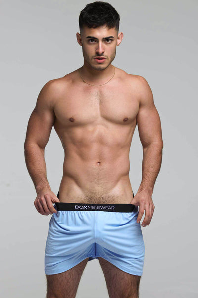 Silky Seamless Lounge Shorts - Sky Blue - boxmenswear - {{variant_title}}