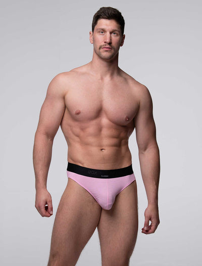 Mens Classic Ribbed Briefs - Pink - boxmenswear - {{variant_title}}