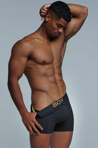Metallic Modal Boxers - Black & Gold - boxmenswear - {{variant_title}}