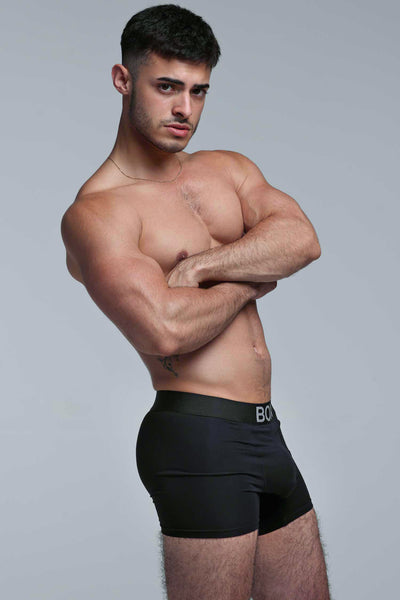Metallic Modal Boxers - Black & Silver - boxmenswear - {{variant_title}}