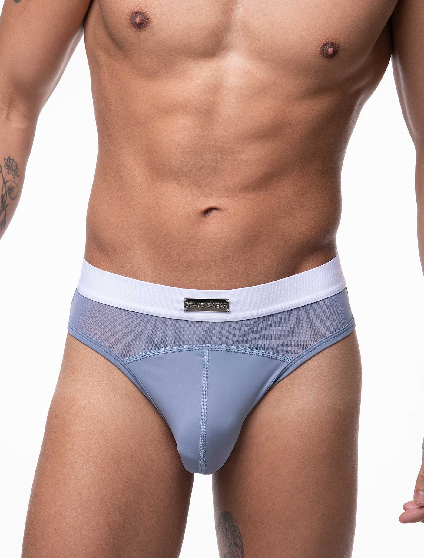 Mens Curved Mesh Briefs - Blue - boxmenswear - {{variant_title}}