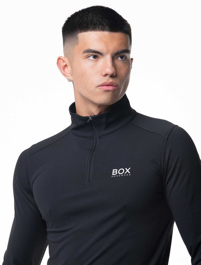 Active Panelled 1/4 Zip Jacket - Black - boxmenswear - {{variant_title}}