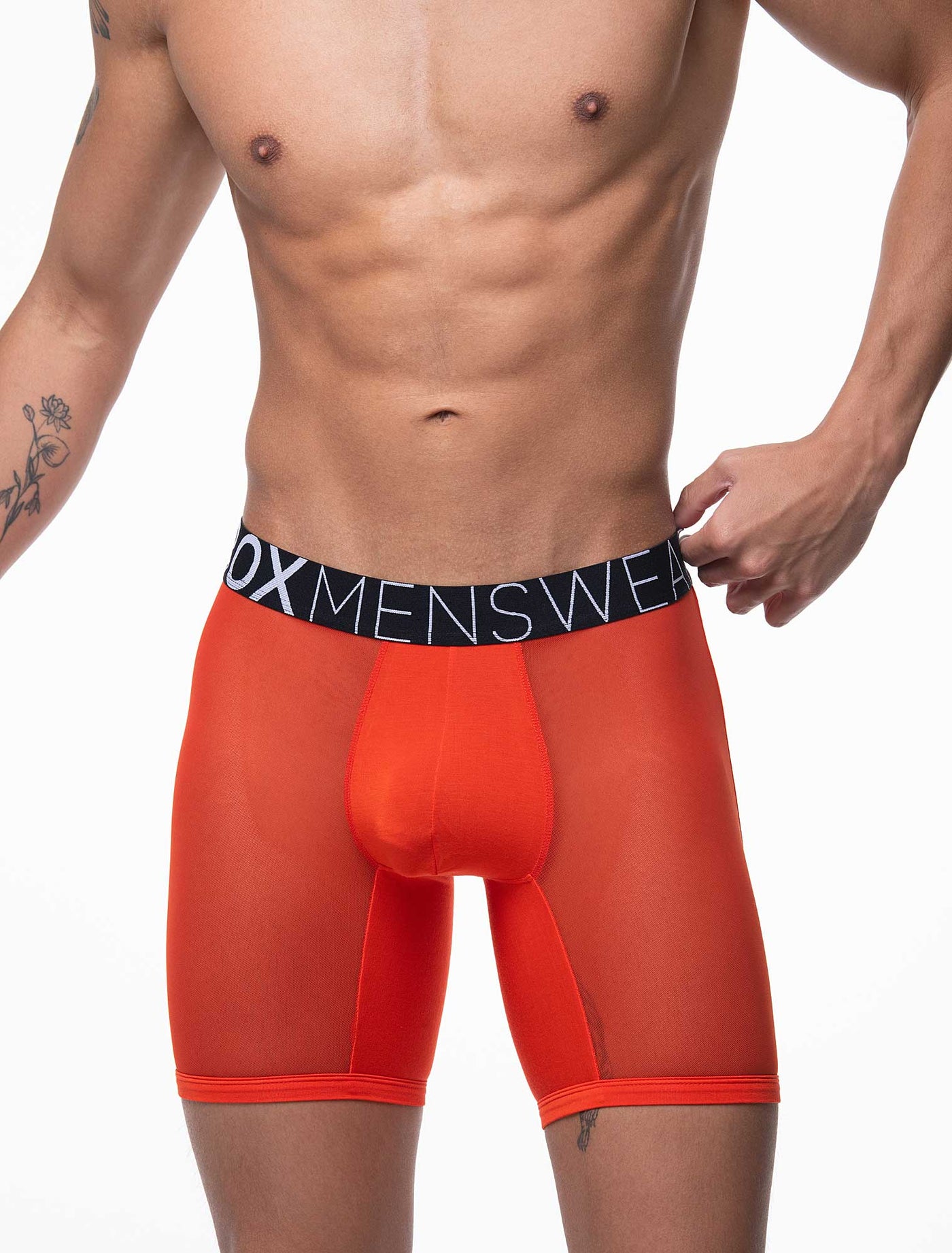 King Fit Mesh Panel - Transparent Crotch: Tangerine Tango - boxmenswear - {{variant_title}}