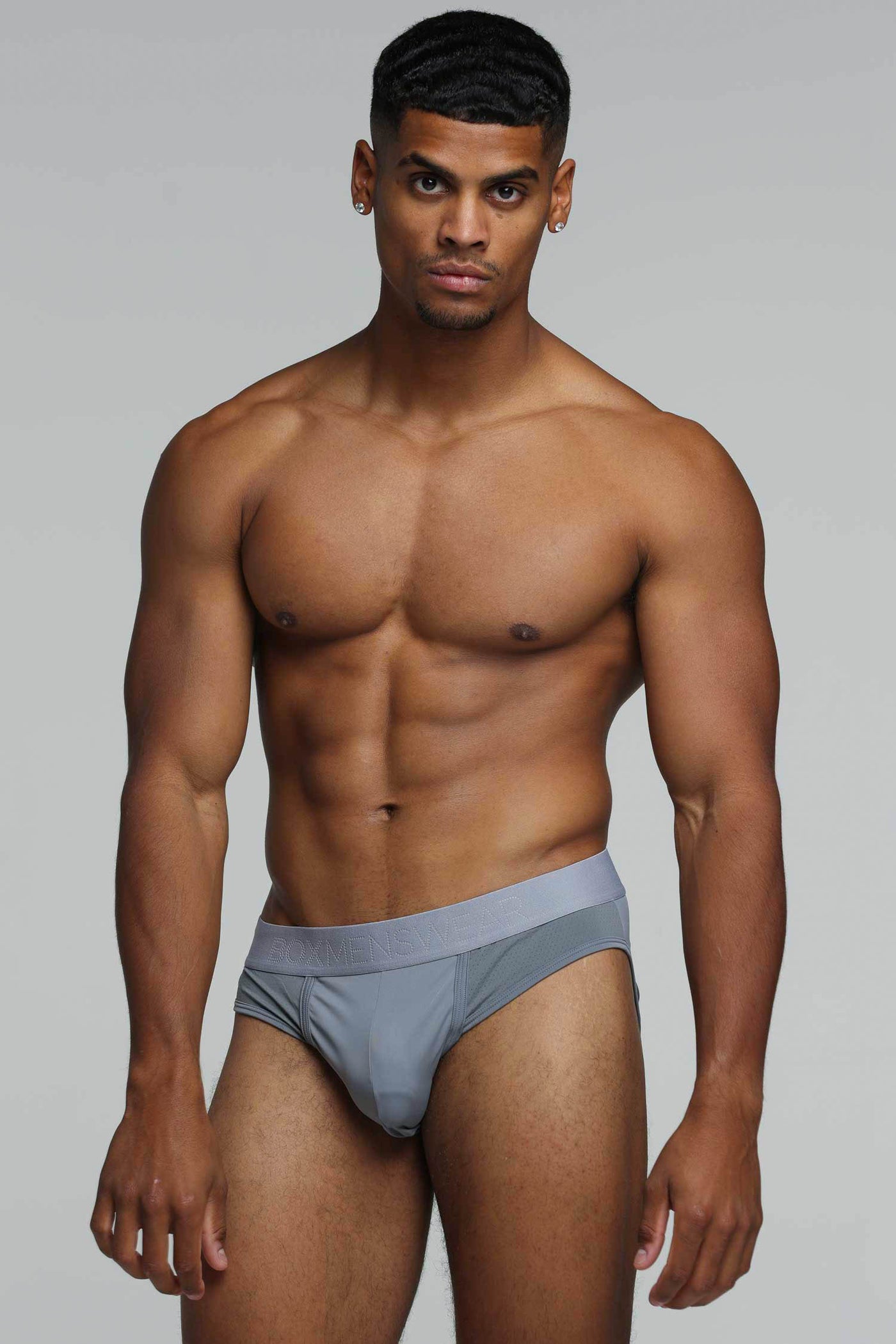 Mesh Panel Briefs - Regal Grey - boxmenswear - {{variant_title}}