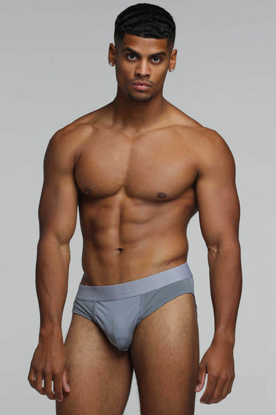 Mesh Panel Briefs - Regal Grey - boxmenswear - {{variant_title}}