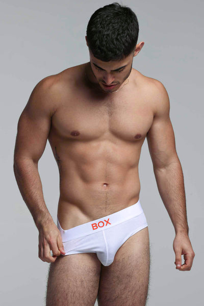 Colour Pop Briefs - White & Orange - boxmenswear - {{variant_title}}