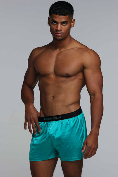Satin Boxers - Deep Aqua - boxmenswear - {{variant_title}}