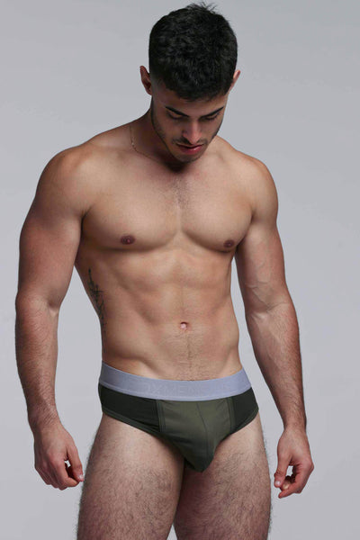 Mesh Panel Briefs - Château Green - boxmenswear - {{variant_title}}