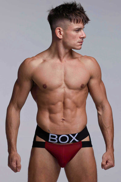 Mens Suspender Jockstrap 3.0 : With Bounce - Burgundy - boxmenswear - {{variant_title}}
