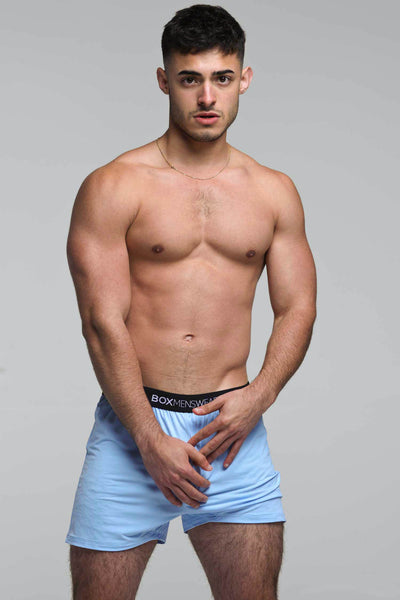 Silky Seamless Lounge Shorts - Sky Blue - boxmenswear - {{variant_title}}