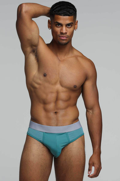 Mesh Panel Briefs - Riviera Teal - boxmenswear - {{variant_title}}
