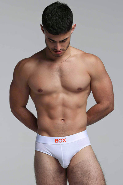 Colour Pop Briefs - White & Orange - boxmenswear - {{variant_title}}