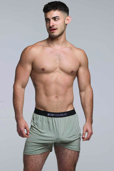 Silky Seamless Lounge Shorts - Sage - boxmenswear - {{variant_title}}