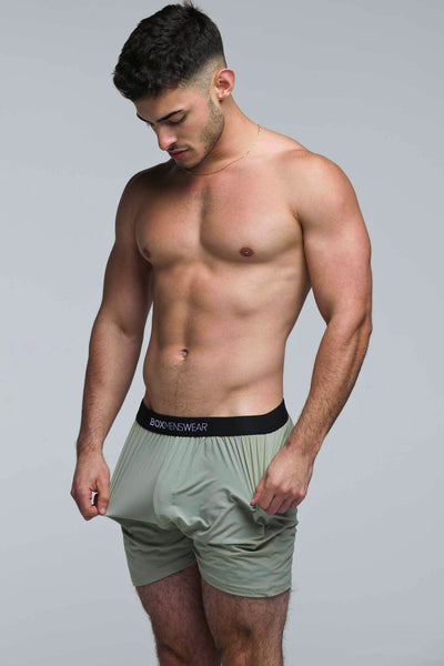 Silky Seamless Lounge Shorts - Sage - boxmenswear - {{variant_title}}