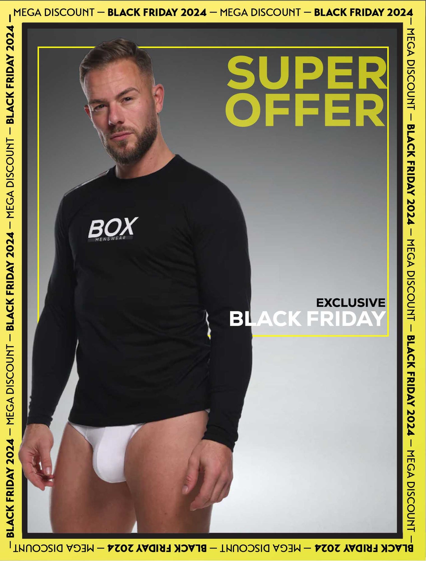 Mens Long Sleeve T-Shirt: Dynamic Fit - Classic Black - boxmenswear - {{variant_title}}