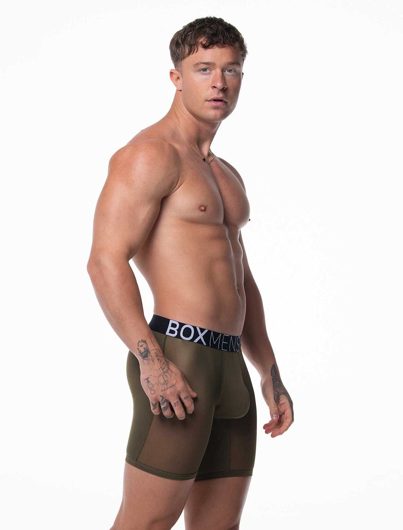 King Fit Mesh Panel - Transparent Crotch: Olive Green - boxmenswear - {{variant_title}}