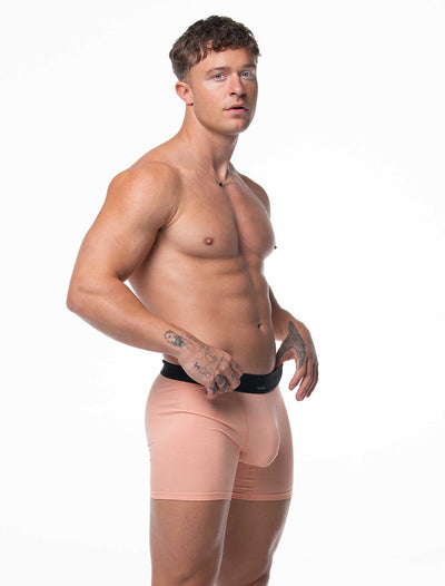 Mens Classic Ribbed Boxers - Peach - boxmenswear - {{variant_title}}