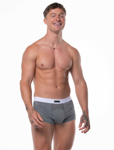 Mens Curved Mesh Boxers - Grey - boxmenswear - {{variant_title}}