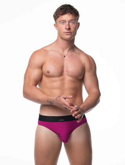 Mens Classic Ribbed Briefs - Cherry - boxmenswear - {{variant_title}}