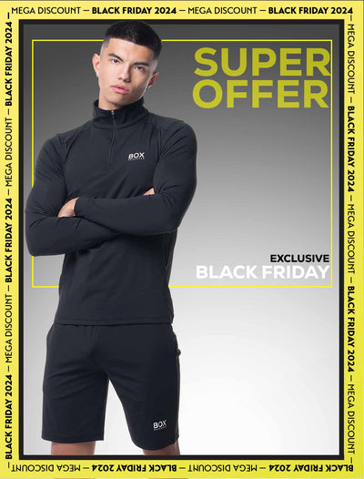 Active Panelled 1/4 Zip Jacket - Black - boxmenswear - {{variant_title}}