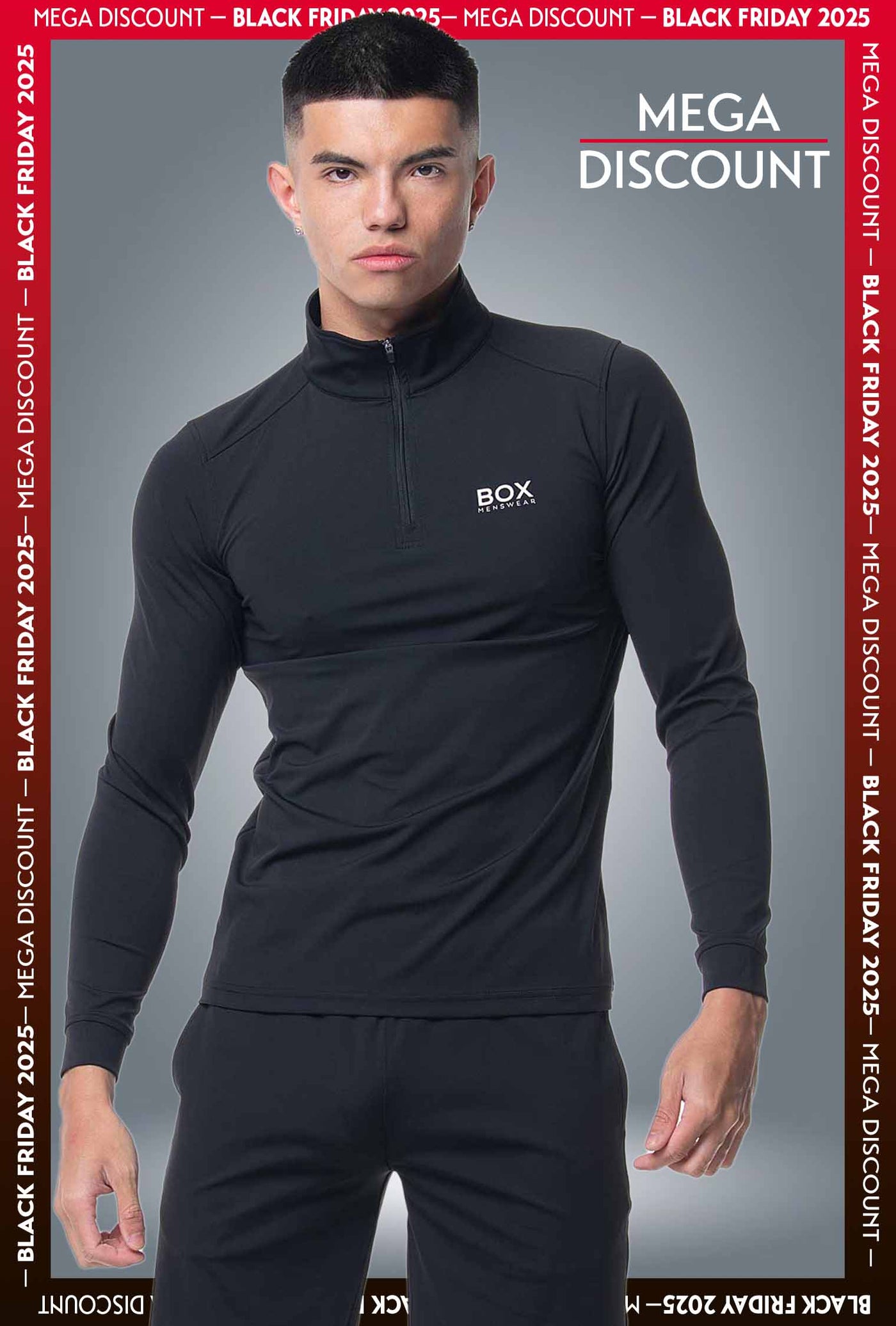 Active Panelled 1/4 Zip Jacket - Black - boxmenswear - {{variant_title}}