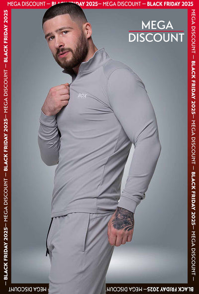 Active Panelled 1/4 Zip Jacket - Grey - boxmenswear - {{variant_title}}