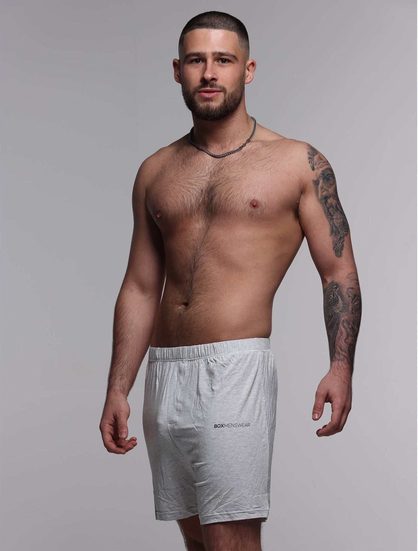 Mens Bed Shorts V2 - Melange Grey - boxmenswear - {{variant_title}}
