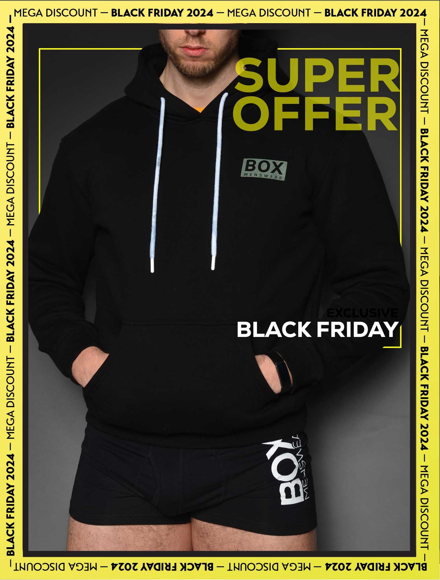 Mens Hoodie - Black - boxmenswear - {{variant_title}}