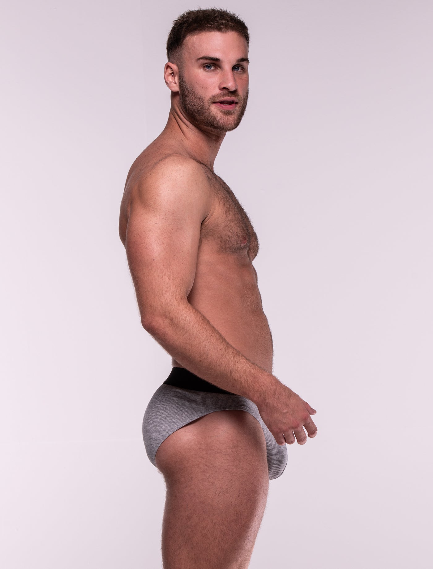 Mens Classic Ribbed Briefs - Grey - boxmenswear - {{variant_title}}