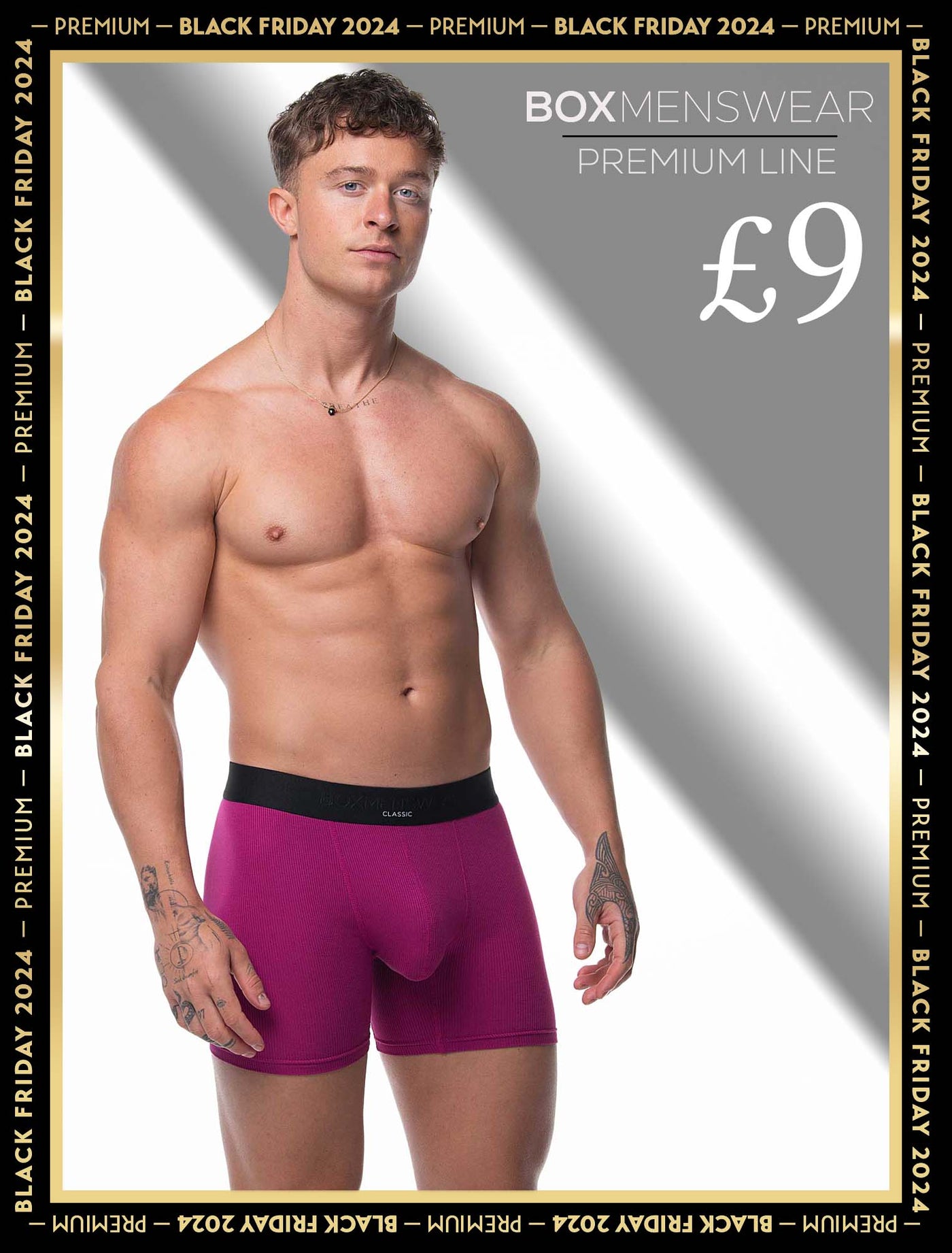 Mens Classic Ribbed Boxers - Cherry - boxmenswear - {{variant_title}}