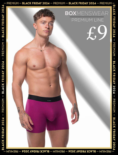 Mens Classic Ribbed Boxers - Cherry - boxmenswear - {{variant_title}}