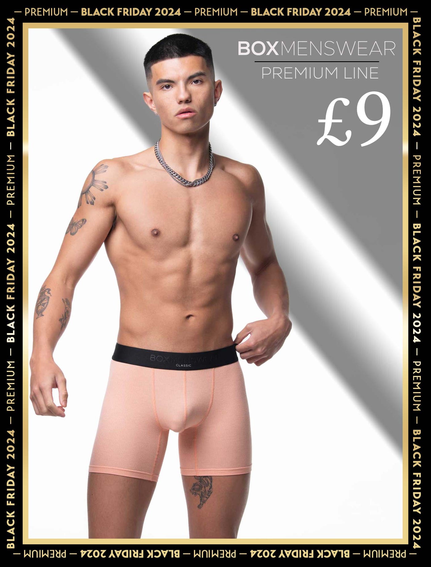 Mens Classic Ribbed Boxers - Peach - boxmenswear - {{variant_title}}