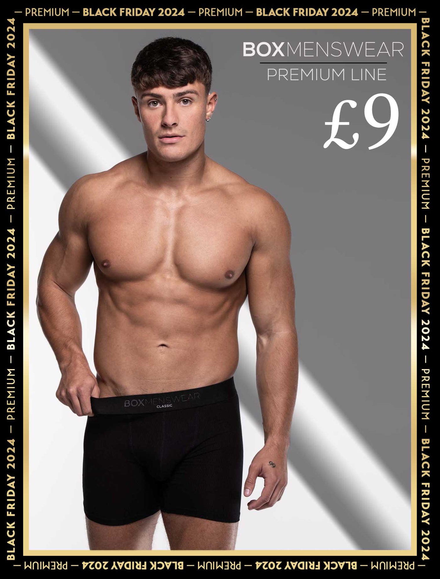 Mens Classic Ribbed Boxers - Black - boxmenswear - {{variant_title}}