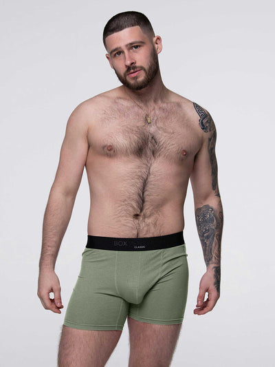 Mens Classic Ribbed Boxers - Green - boxmenswear - {{variant_title}}