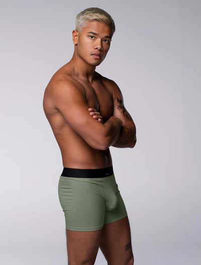 Mens Classic Ribbed Boxers - Green - boxmenswear - {{variant_title}}