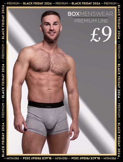 Mens Classic Ribbed Boxers - Grey - boxmenswear - {{variant_title}}