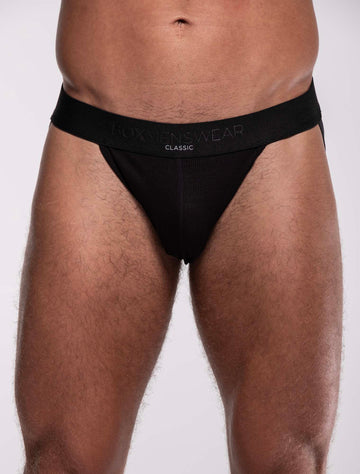 Mens Classic Ribbed Jockstrap - Black – boxmenswear