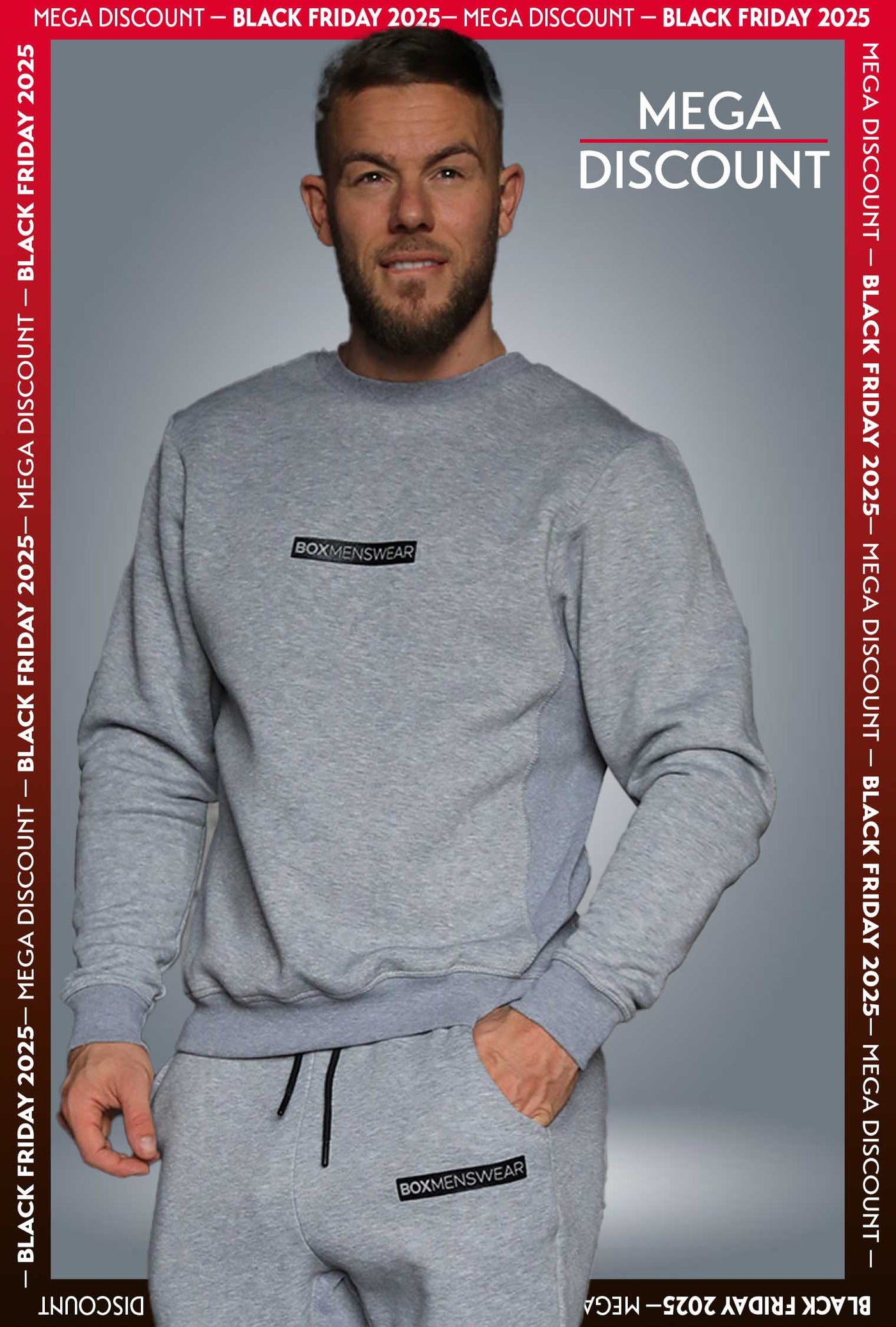 Comfort Fit: Crew Neck - Melange Grey - boxmenswear - {{variant_title}}