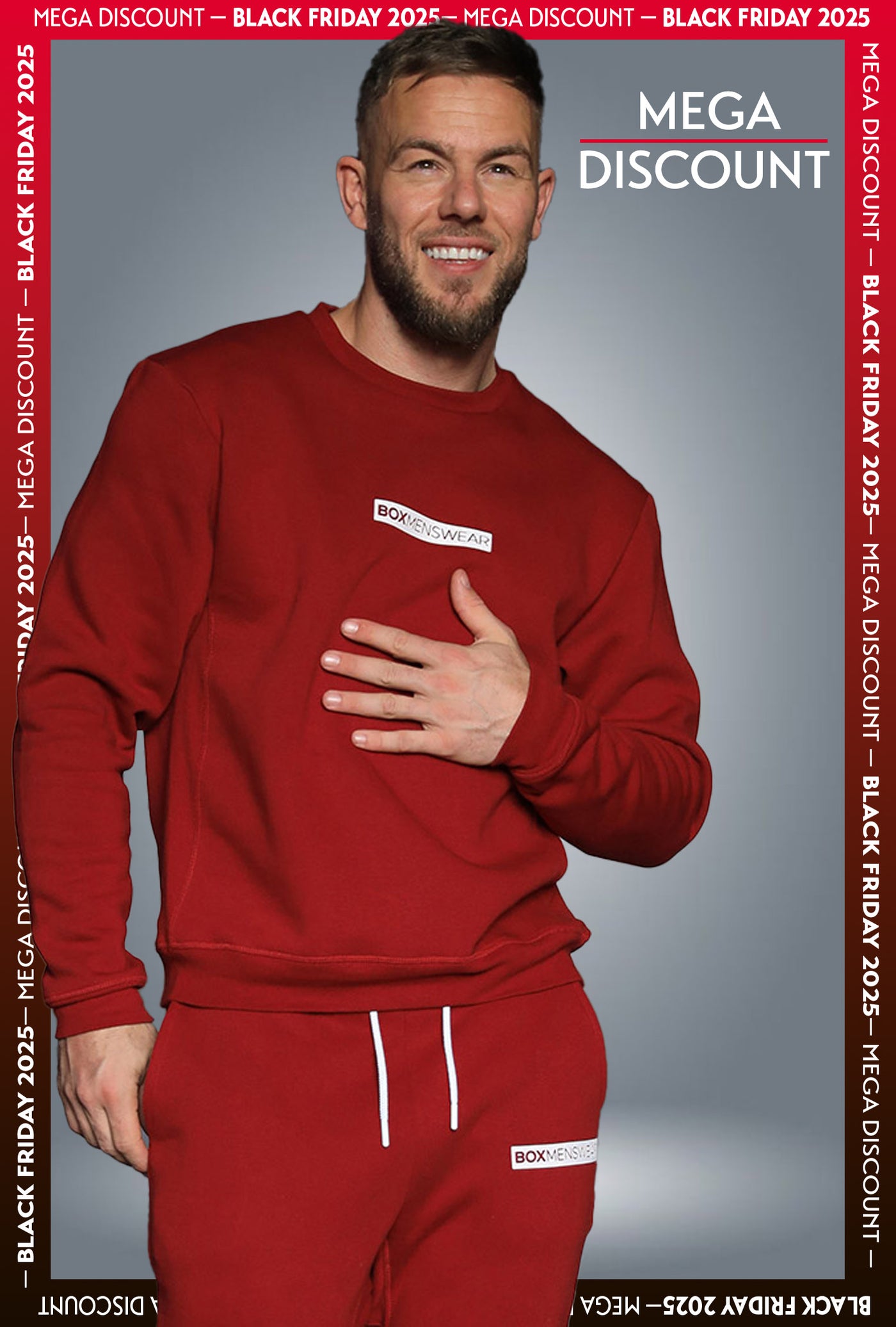 Comfort Fit: Crew Neck - Dark Red - boxmenswear - {{variant_title}}