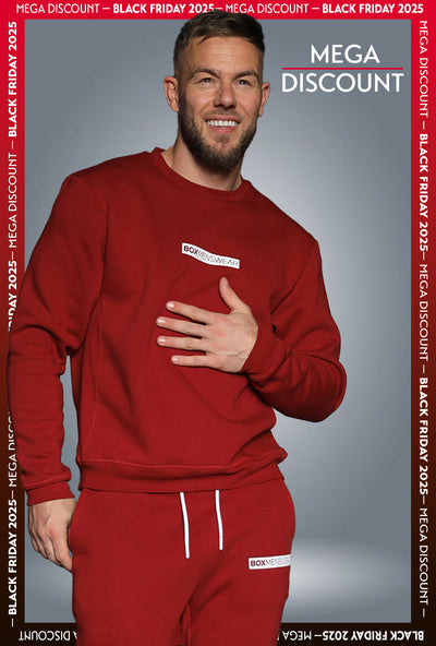 Comfort Fit: Crew Neck - Dark Red - boxmenswear - {{variant_title}}