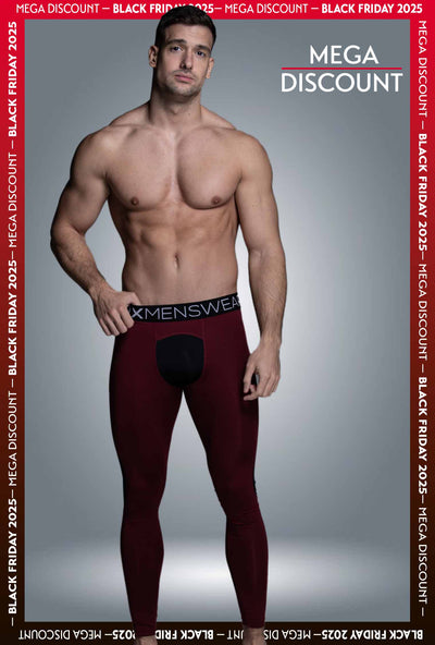 Compression Leggings - Burgundy - boxmenswear - {{variant_title}}